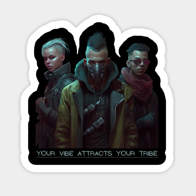 Your vibe attracts your tribe Cool futuristic sci fi design Sticker by Stoiceveryday